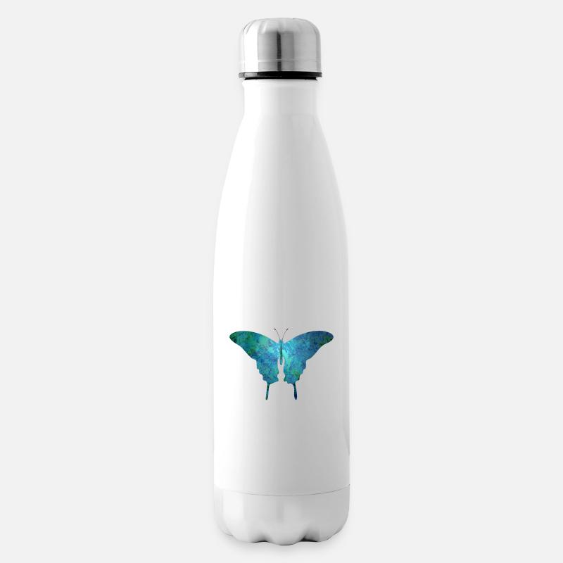 Schmetterling - Isolierflasche - Weiß