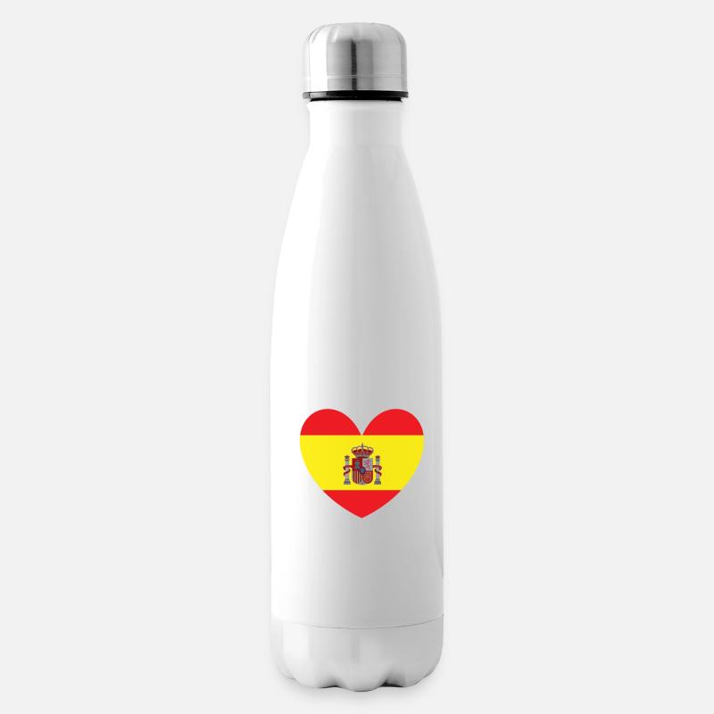 Herzflagge von Spanien - Isolierflasche - Weiß