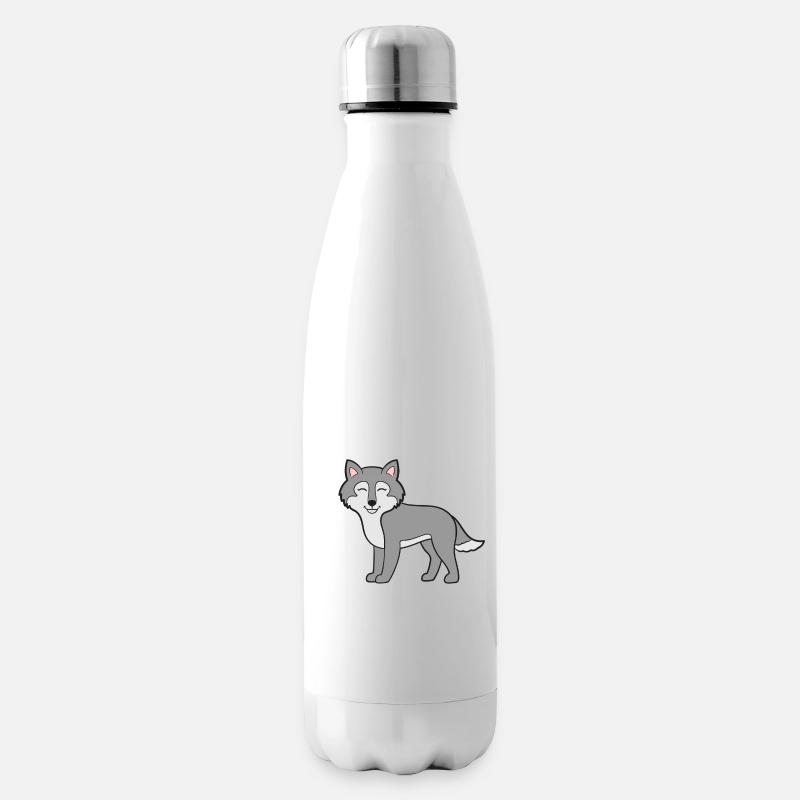 Wolf Wölfe - Isolierflasche - Weiß