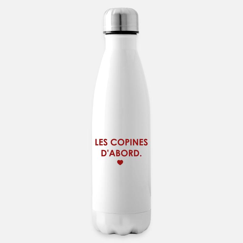 Les copines d'abord - cœur - Bouteille isotherme - blanc
