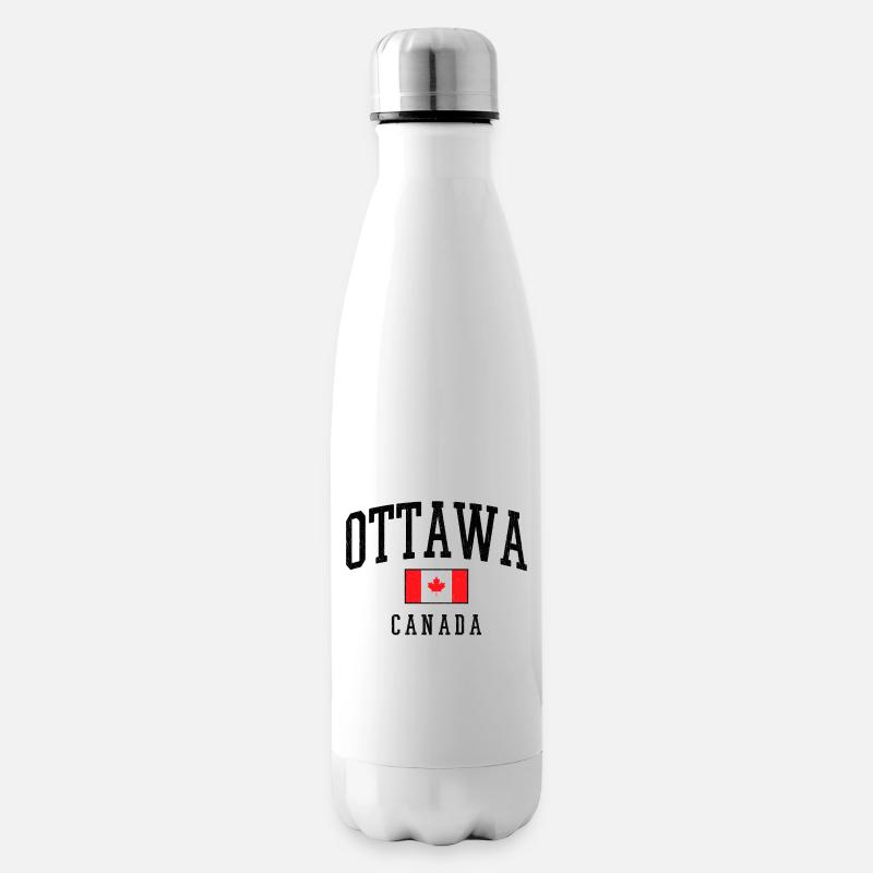 Drapeau d’Ottawa Canada – Look vintage - Bouteille isotherme - blanc
