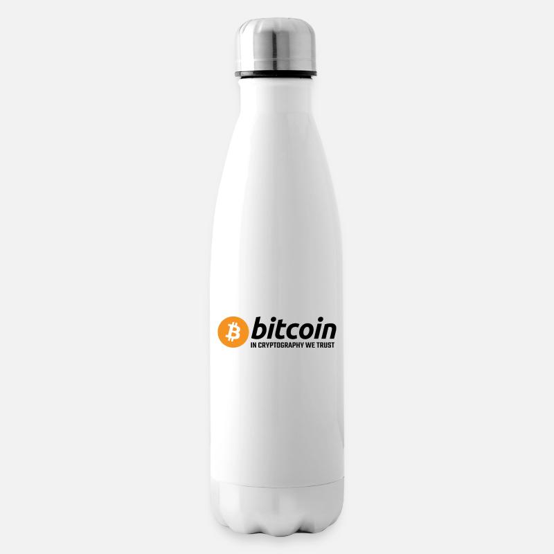 Bitcoin in Kryptographie, der wir vertrauen - Isolierflasche - Weiß