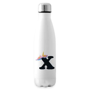 Einhorn-Buchstabe Regenbogenstyle "X" | be unique - Isolierflasche - Weiß - Rechts