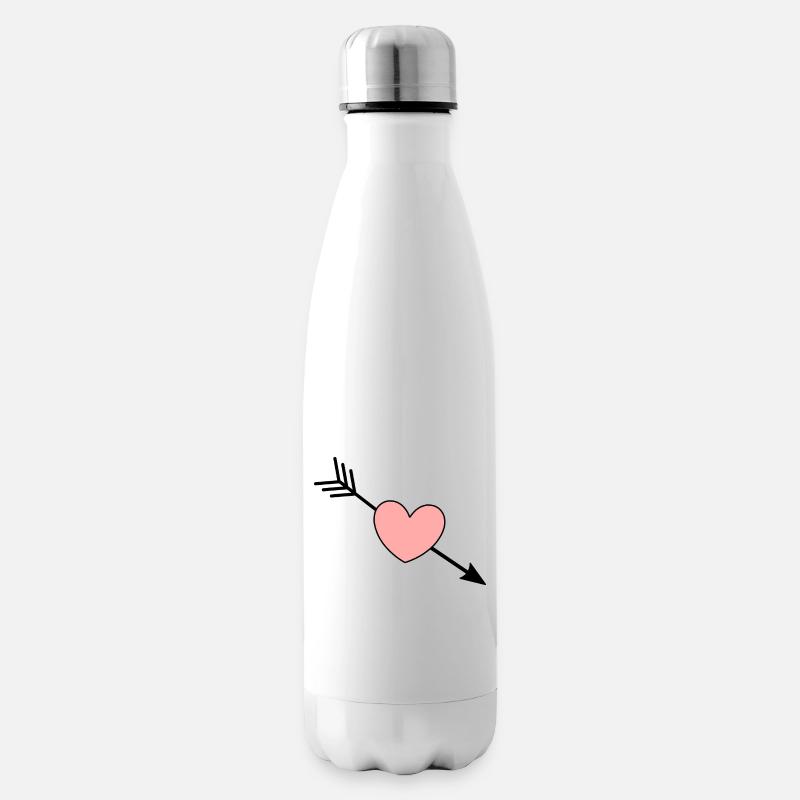 Herz rosa rot Herz pink Geschenk Valentinstag - Isolierflasche - Weiß