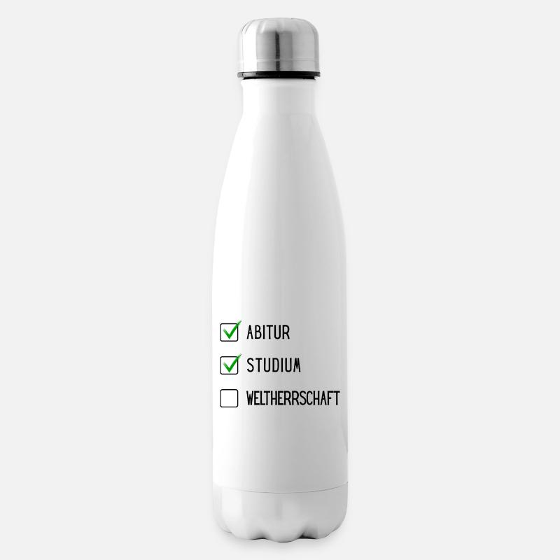 Studium Checkliste (ABI, Studium, Weltherschaft) - Isolierflasche - Weiß
