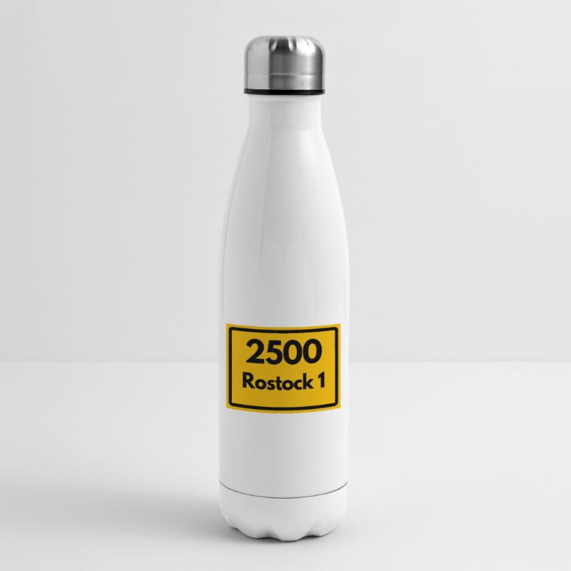 OLD POSTCODE POSTCODE RETRO 2500 ROSTOCK 1 HEIMAT Insulated Water Bottle