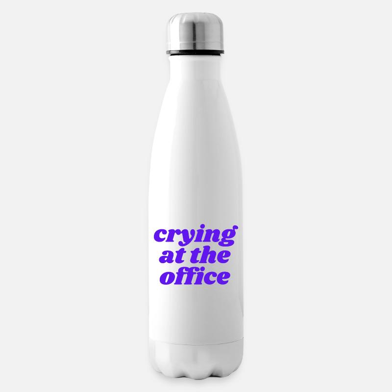 crying at the office - Insulated Water Bottle - white