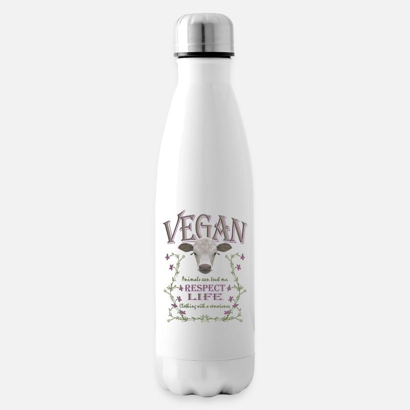 VEGAN - RESPECT LIFE - Isolierflasche - Weiß
