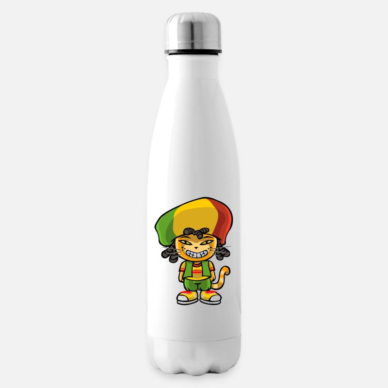 Reggae katze - Isolierflasche - Weiß