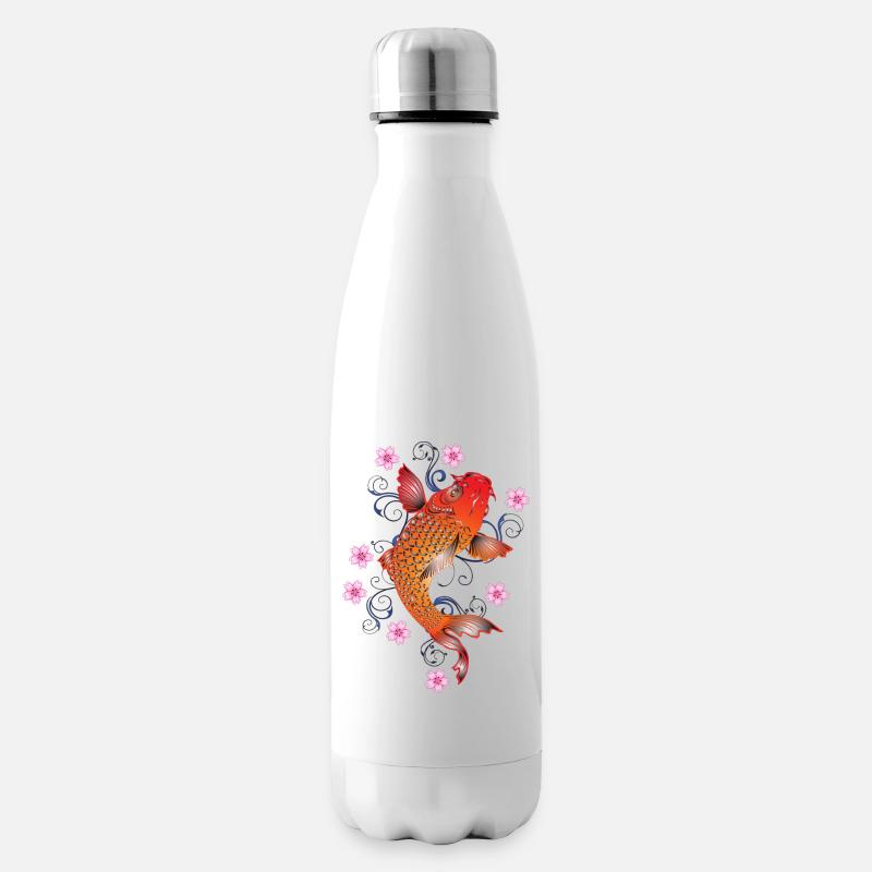 Japanische Pfirsiche (Koi) - Isolierflasche - Weiß