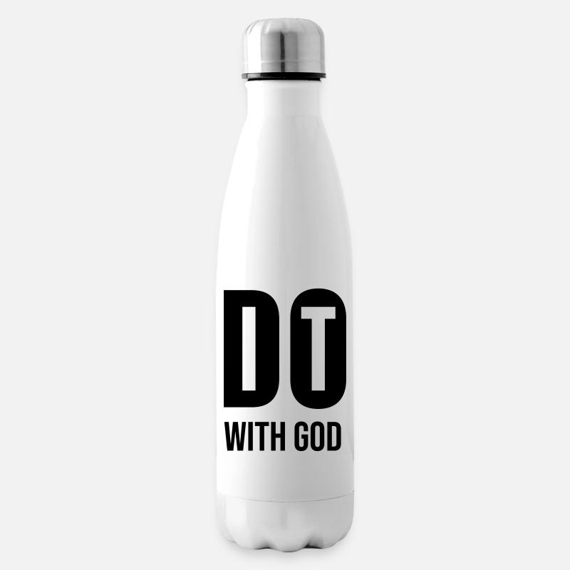 Do it with God - cooles christliches Geschenk - Isolierflasche - Weiß