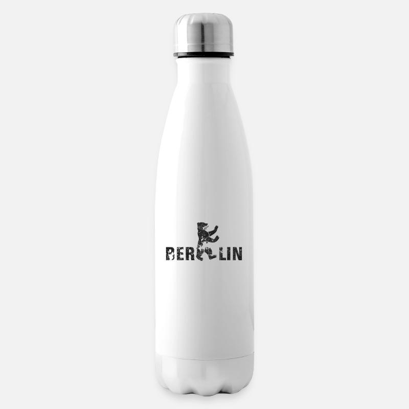 Berlin mit Berliner Bär - Isolierflasche - Weiß