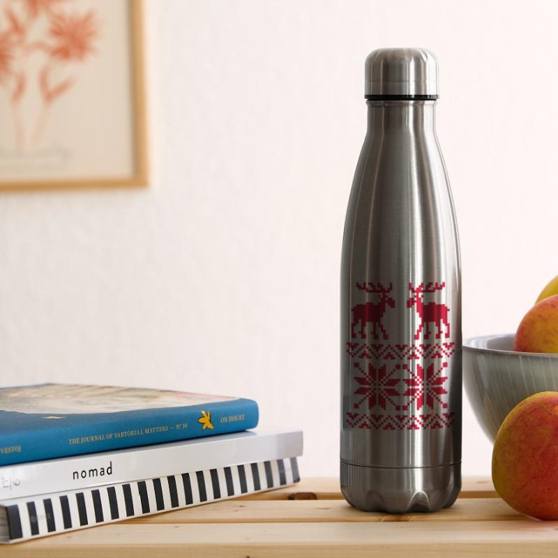 Elch-Muster-Weihnachtspullover Isolierflasche