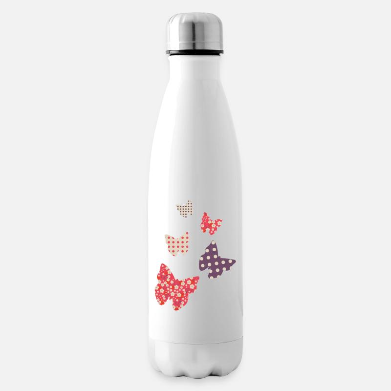 papillons - Bouteille isotherme - blanc