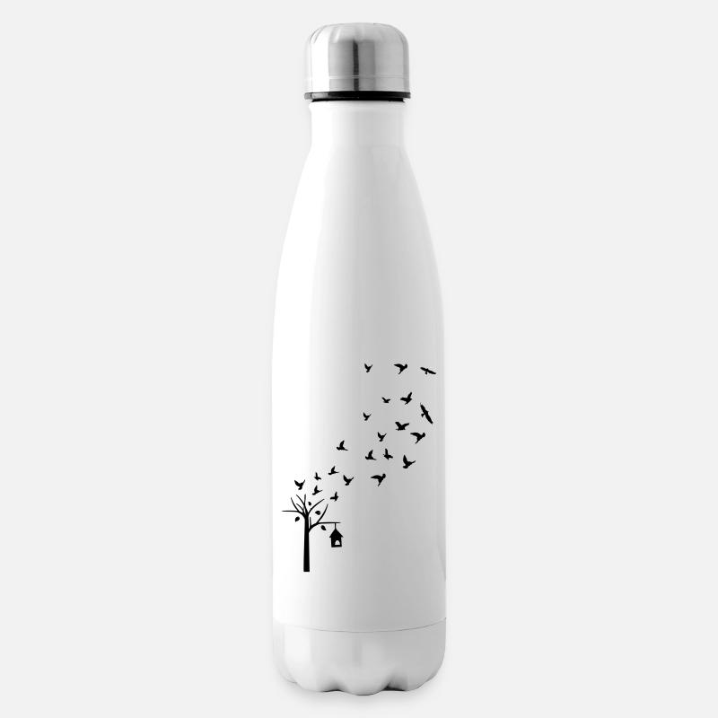 La cage de l'arbre et l'oiseau - Bouteille isotherme - blanc