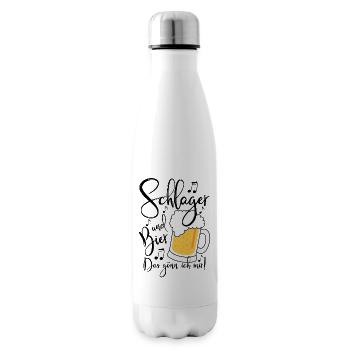 Schlager und Bier Das gönn ich mir  - Isolierflasche - Weiß - Rechts