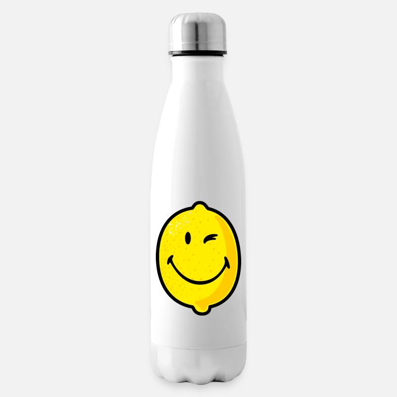 Smiley Lemon - Isolierflasche - Weiß