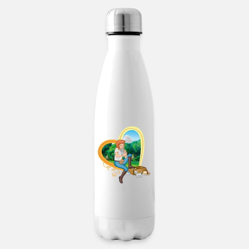 Bibi und Tina 'Tina mit Kätzchen' - Isolierflasche - Weiß