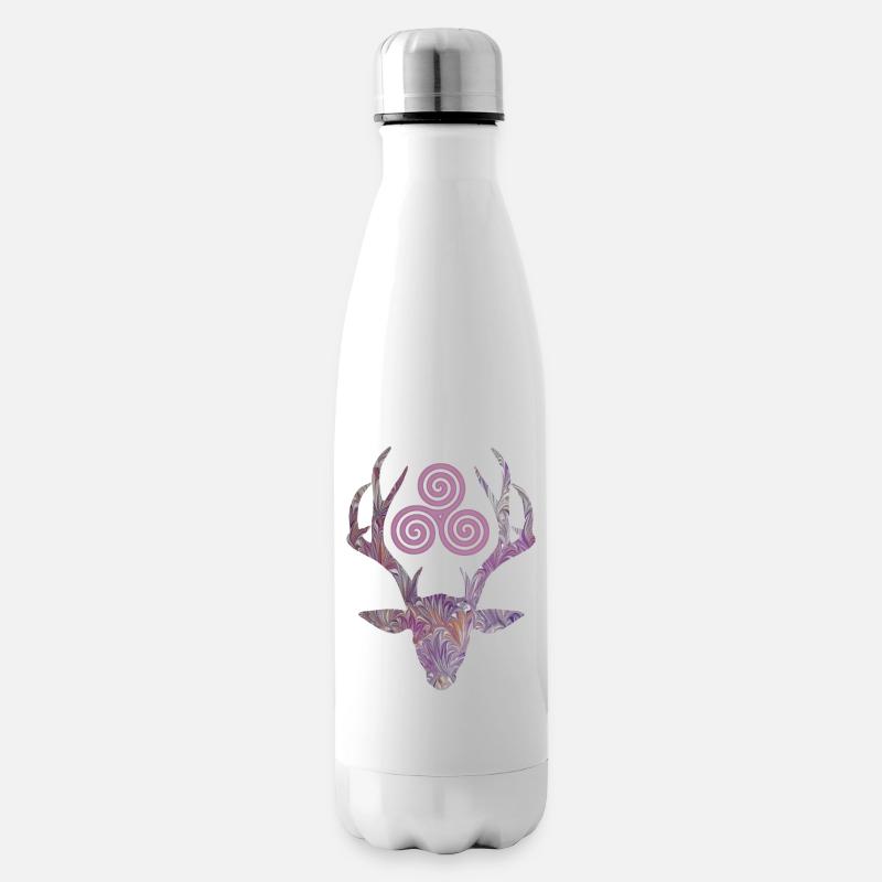 hirschkopf avec triskele e 236 - Bouteille isotherme - blanc
