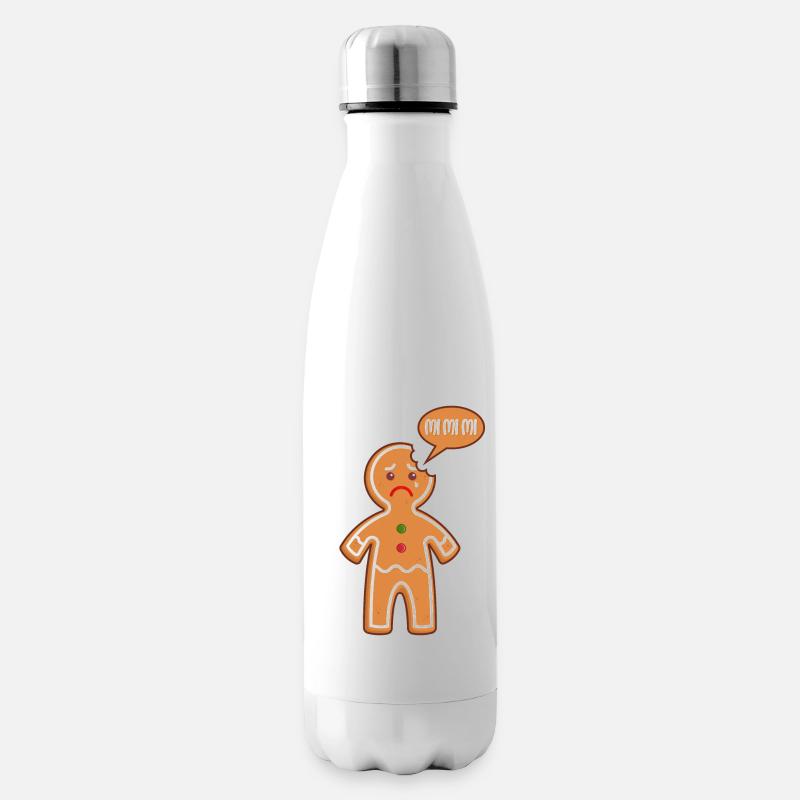 Lebkuchenmann Mimimi Mi Mi Mi Bäcker Gebäck Backen - Isolierflasche - Weiß