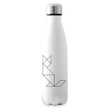 Katze – Tangram – Line Art - Isolierflasche - Weiß - Rechts