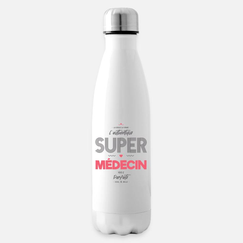 L authentique super médecin - Bouteille isotherme - blanc
