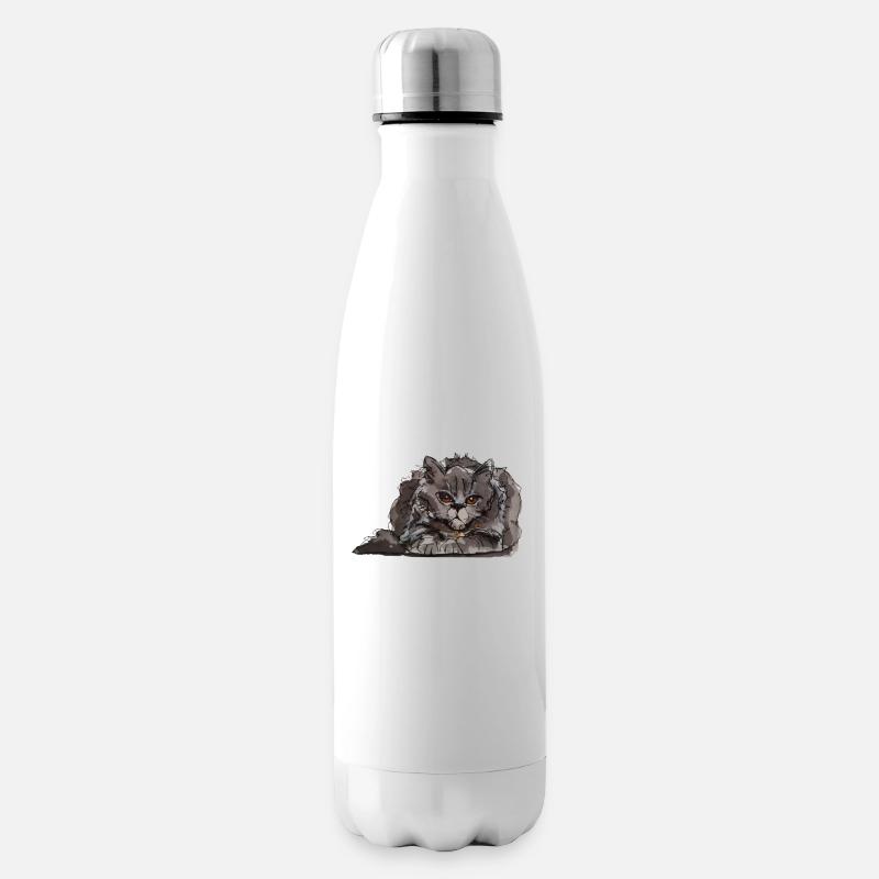 Fiese Katze - Isolierflasche - Weiß