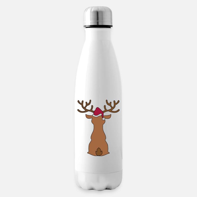 Drôle d’orignal pour Noël - Bouteille isotherme - blanc