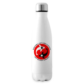 Fischen ist Meditation mit einem Haken. Yin & Yang - Isolierflasche - Weiß - Rechts
