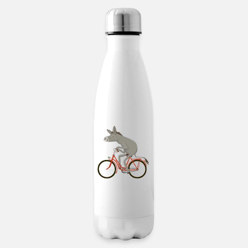 Drahtesel rot - Isolierflasche - Weiß