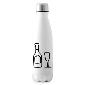 Sparkling wine with glass 1 - Insulated Water Bottle - white - Right
