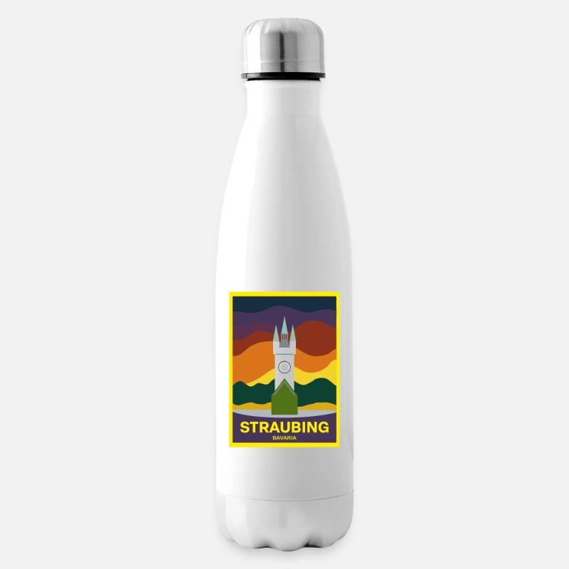 Straubing Stadtturm Bayern Deutschland - Isolierflasche - Weiß