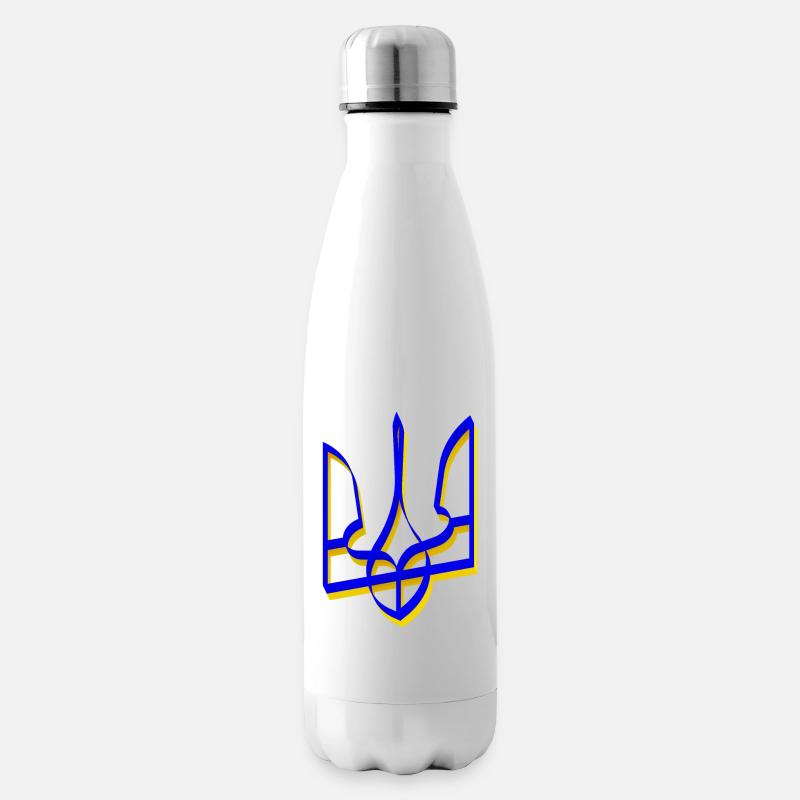 Armoiries de l’Ukraine Trident Gerfalcon Trident Volume V1 - Bouteille isotherme - blanc