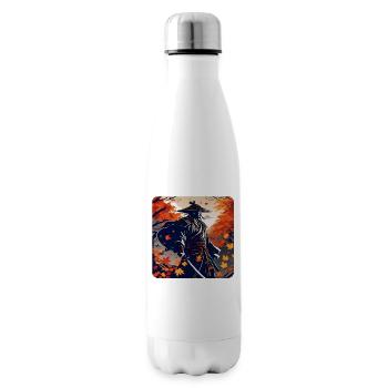 Proud samurai warrior with katana in autumn - Insulated Water Bottle - white - Right