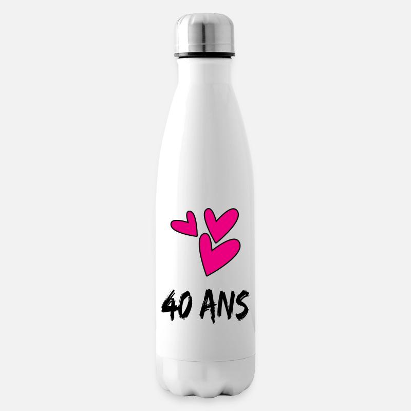 40. 40 ANS. 40e ANNIVERSAIRE. ANNIVERSAIRE 40 ANS. - Bouteille isotherme - blanc