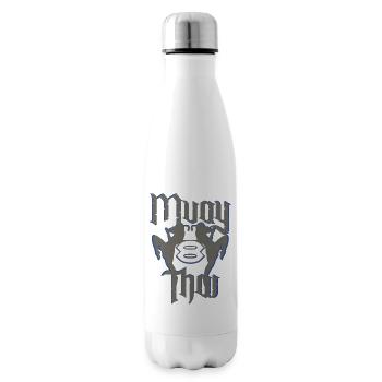 Muay Thai Kickboxing - Insulated Water Bottle - white - Right