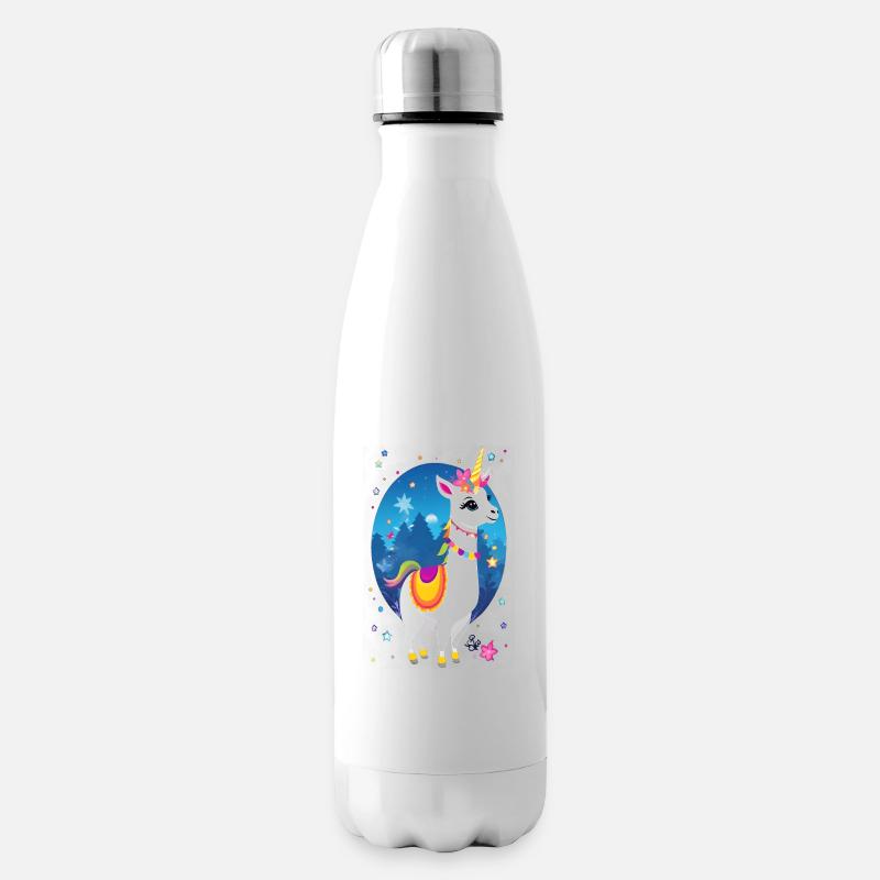 Licorne Lama - Bouteille isotherme - blanc