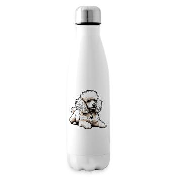 Niedlicher Pudel - Isolierflasche - Weiß - Rechts