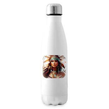 Mystic Shaman with Feathers IV - Insulated Water Bottle - white - Right