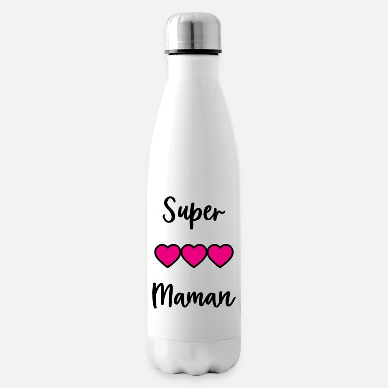 SUPER MAMAN. MAMAN - Bouteille isotherme - blanc