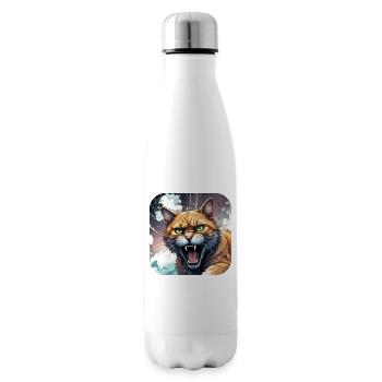 Chat sauvage - Bouteille isotherme - blanc - Droite
