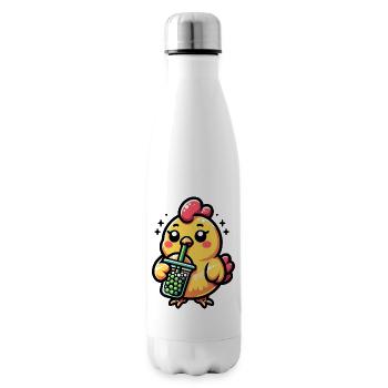 Bubble Tea Chicken Boba Tea Kawaii Geschenk - Isolierflasche - Weiß - Rechts