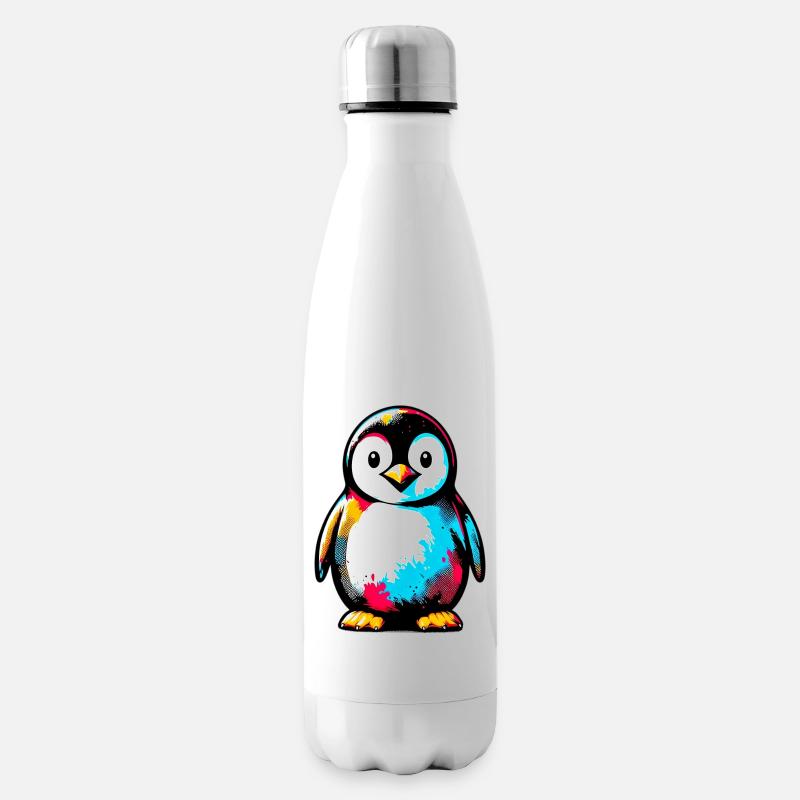 Pinguin - Isolierflasche - Weiß