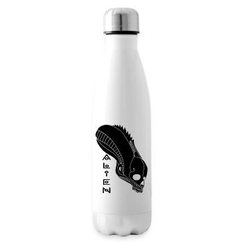 Schwarzer Alien-Schädel - Isolierflasche - Weiß - Rechts