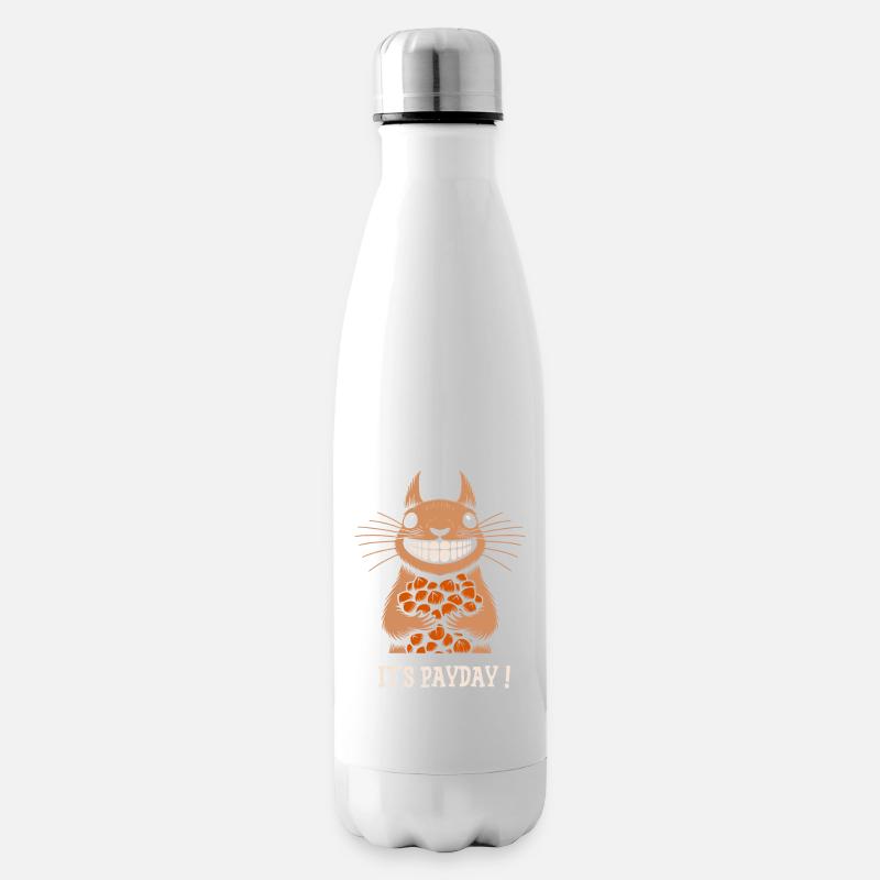 écureuil it's payday - Bouteille isotherme - blanc