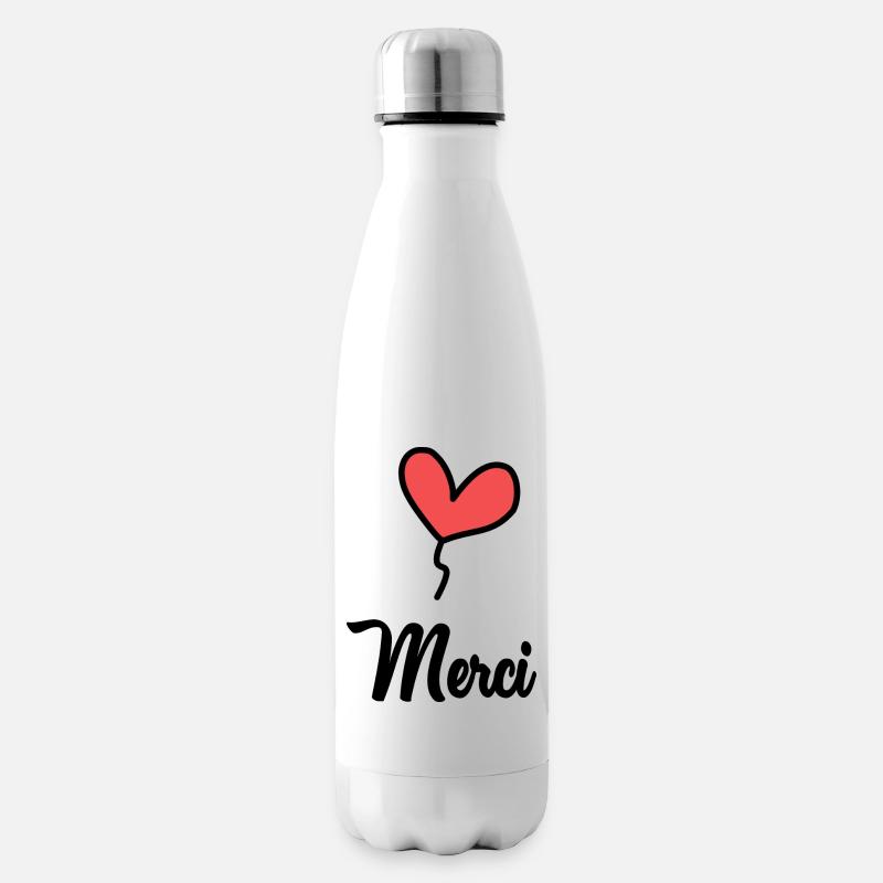 MAÎTRESSE. MAITRE. MERCI. MERCI MAÎTRESSE - Bouteille isotherme - blanc
