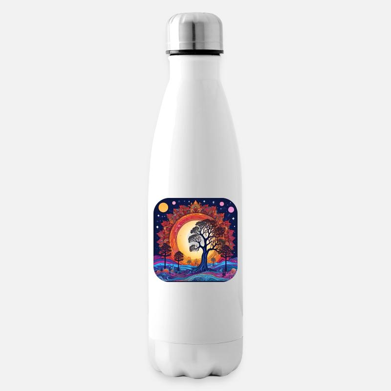 Germanen und Wikinger Weltenbaum Yggdrasil - Isolierflasche - Weiß