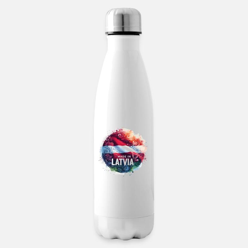 Made in Lettland Geschenk - Isolierflasche - Weiß