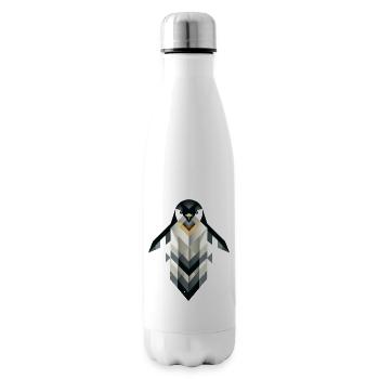 Pingouin géométrique – Élégance givrée - Bouteille isotherme - blanc - Droite