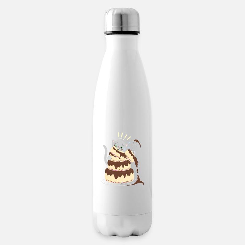 Chat gâteau raté - Bouteille isotherme - blanc